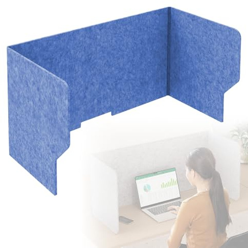 Skrivbordsavdelare för arbetsyta grå/blå integritetspaneler brusreduceringsbord avskiljare för kontorsskola och hem kontor nödvändigheter (himmelsblå 60 cm)