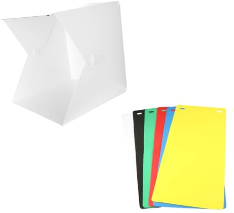 Kichvoe Scatola Luminosa Portatile per Fotografia Doppie Strisce Led, 6 Sfondi Colorati in Abs, Pieghevole e Facile da Montare per Piccoli Prodotti e Giocattoli