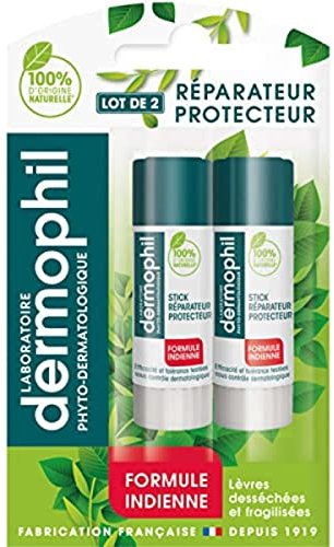 Dermophil Stick a levres reparateur protecteur formule indienne - Les 2 sticks de 4 g