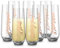 KooK Bridal Stemless Glass Champagne Flutes, Cocktail Cups for Rose, Prosecco, Mimosa, Great for Bachelorette Parties, 10.5 oz, Set of 8