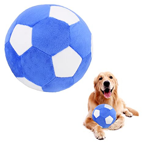 PIANG GOUER Interaktives Hundespielzeug Fußball, Plüsch Quietschen Hundespielzeug Ball, Hund Puzzle Spielzeug Jolly Ball für Hunde, Hundebälle für mittlere und große Hunde Spielzeug 7.1in/18cm
