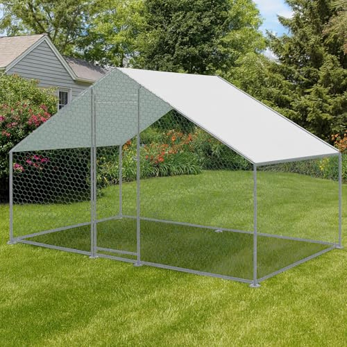 KCT 2x3m Walk In Chicken Run Large Metal Coop Outdoor Enclosure Pen for Poultry Duck Rabbit Pet Dog Cat