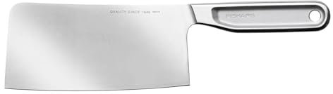 Fiskars All Steel Hackmesser, Gesamtlänge: 28,1 cm, Japanischer Aichi-Hartstahl, 1062885