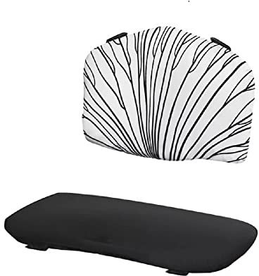Kinderkraft ENOCK Cojín para trona, Cojín acolchado para amortiguar la madera, Reductor de Asiento 2 piezas, Blandos y Cómodos, Cintas de fijación, Fáciles de limpiar, Negro