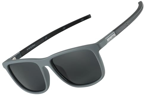 ZENOTTIC Occhiali da sole polarizzati quadrati per uomo - montatura leggera TR90 100% blocco UV per guida pesca golf sport