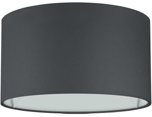 Wogati® Premium Lampenschirm | Ø50cm Höhe 33cm | Farbe: Schwarz | E14/E27 | rund | Baumwolle | für Stehlampen, Hängelampen, Tischlampen, Deckenlampen