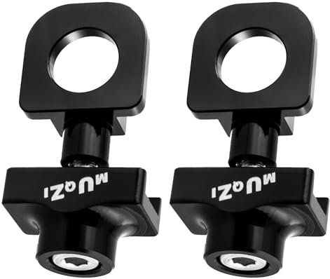 GIONAR 2 Stück Kettenspanner Fahrrad, 10mm Achsen Aluminiumlegierung Kettenspanner für Fixie Bike BMX, Kettenspanner Singlespeed, 3/8in Schwarz