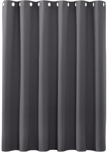 AMZYU Cortinas Salon Opacas, 150 x 110 cm Modernas Decorativas Cortinas Anti Luz Cortina Acustico Moderna Decoración Ventanas para Dormitorio, Salón y Cocina, Gris Oscuro