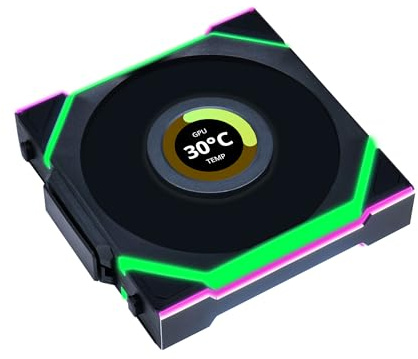 Lian Li UNI FAN SL Wireless LCD PC Fan 120mm RGB – Reverse Blade Gaming PC Fan Black | PWM Fan - 40 ARGB LEDs - up to 1,900 RPM - Slot-in System - High Airflow - Low Vibration - Quiet