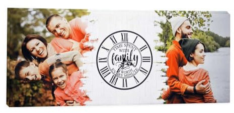 Orologio su Tela Personalizzata con Foto in HD, Made in Italy - Orologio da Parete Moderno, Stampa Tela Personalizzabile in Alta Definizione, Robusto Telaio Incluso in Legno Abete (Family, 40x70 cm)