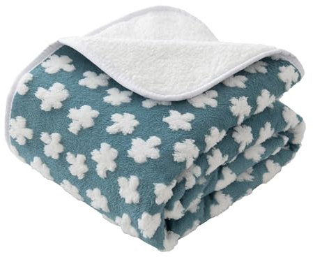 Amarrirose wasserdichte Hundedecke - 80x100cm Maschinenwaschbar, Kuschelig weiche Couchdecke mit Komfortpolsterung, 3D Texturwolken, Katzendecke Warm und Weich, Blau Grau