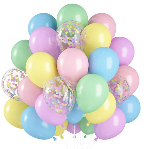 Luftballons Pastell, 60 Stück Luftballons Pastellfarben, Ballons Pastell Bunte Luftballon Girlande, Regenbogen Helium Ballons Pastellfarben für Geburtstag Verlobung Babyparty Hochzeit Party Deko