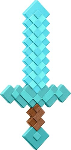 Mattel Minecraft Diamond Sword Battle Toy, Kid-Sized Accessory for Role-Play & Costumes, Inspired by The Video Game