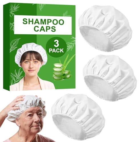 Schampolock utan sköljning 3-pack mikrovågsugn vattenfritt schampo kapslar hårtvättsskydd för äldre, funktionshindrade och sängda patienter