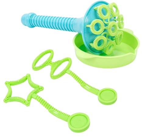 Bacchetta Per Bambini 3X, Soffiatori Di Bolle, Giocattolo A Forma Di Tromba, Manuale, Vassoio Rotondo Interattivo | Creatore Portatile Di Bolle Portatile Per La Scuola Estiva All'aperto, Il Bag