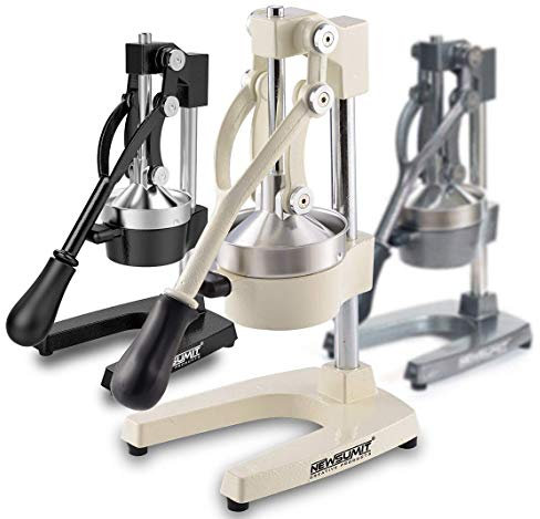 NEWSUMIT Extracteur Manuel de jus Professionnel - Extraire Le jus Maximal Oranges Citrons et Plus - Base et poignée en Fonte à Usage intensif - Base antidérapante. (Blanc)