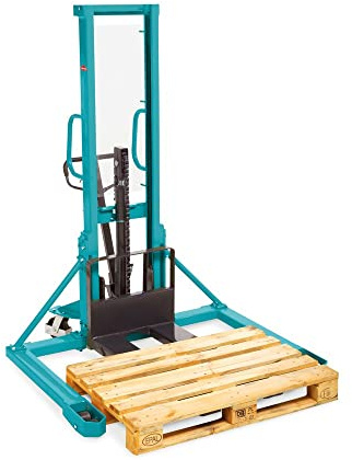 Ameise Hydraulik-Stapler PSM | Breitspur | 1.000 kg Tragkraft | 1.600 mm Hubhöhe | 1.100 mm Gabellänge | Einfach-Hubgerüst | Fußhydraulikpumpe | Hochhubwagen manuell | Breitspur-Stapler | Stahl