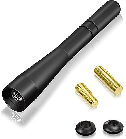 Bingfu Universal Car FM Radio Aerial Antenna 10cm Car Rod Short Roof Antenna Replacement Topper M5.0 M6.0 Screws Compatible with All Cars