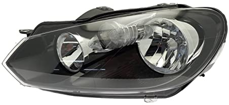 EASYSHOP24H Faro Fanale Proiettore Anteriore SX Sinistro Per Golf 6 MK6 VI da 2008 a 2011 Alogeno H7 H15 Regolazione Elettrica Completo di Motore Gruppo Ottico Luce Diurna Fanalino
