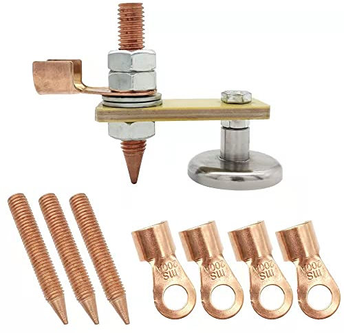 GYSRXS Testa Singola Testa di Saldatura Magnetica Morsetto di Terra per Saldatura Saldatura Accessori con Pannello Isolante Addensato da 4.7mm,per Saldatura