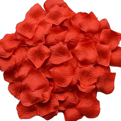 3000 Stück Künstliche Rosenblätter Rot,Deko Rosenblätter Romantische Rosenblüten Geschenk schöne Blütenblätter für Hochzeit, Valentinstag, Geburtstag Party Dekoration, Artificial Rose Petals Flowers