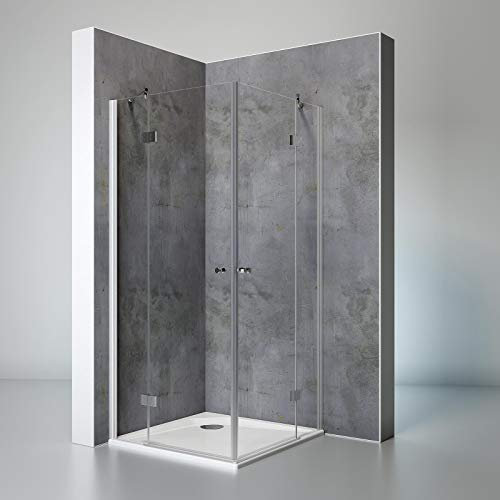 Schulte Duschkabine Eckeinstieg Youngline, 80 x 80 cm, 190 cm, 5 mm Sicherheits-Glas klar hell, alu-natur, Montage auf Duschwanne oder Fliese