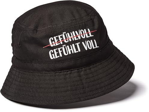 minifan fiskehatt: Känn full – hatt supa Mallorca – mössa bucket hat festival sommarhatt solhatt festivalkläder – alkohol öl firande fest möhippa fiskarhatt, svart, S/M
