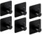 NOAXY® Ganchos Adhesivos para Pared, Acero Inoxidable Colgador Toallas sin Taladro, Toalleros Autoadhesivo Extrafuerte para Baño Cocina Albornoz Trapos, Negro, 6 Piezas