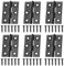 Lot de 6 charnières de porte intérieures en acier inoxydable de 75 mm - Charnières de porte intérieures en métal mat à roulement à billes - Charnières pliantes en bois avec vis