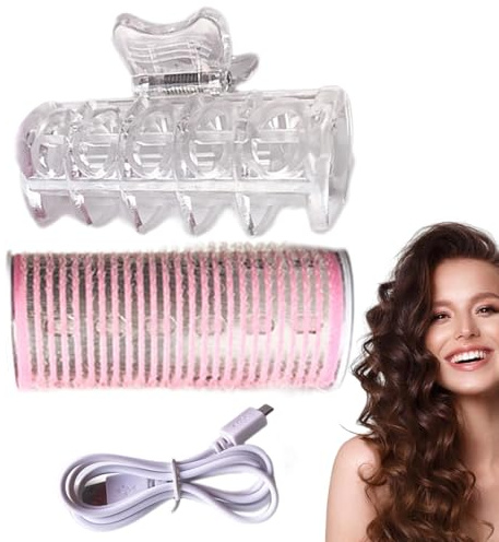 Rulos Autoadhesivos, Rizador De Pelo Para Flequillo - Rodillo de pelo USB,Rizadores de pelo portátiles, rizadores de pelo eléctricos, herramientas de peinado para rizar el cabello, autoadhesivos, port