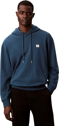 Calvin Klein LS 350TERRY EU WHSL Badge Hoodie LV04RC274G Sudaderas para Hombre, Azul (Azul Marino, Verde Azulado), M, Azul (Azul Marino y Verde Azulado), M