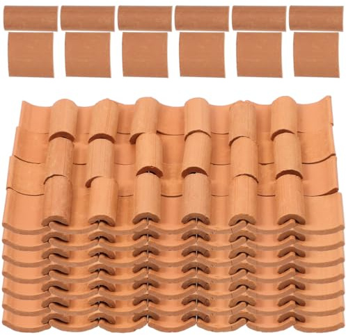 TOYANDONA Mini Tuiles De Toit pour Maison Miniature 120 Pièces Accessoires De Carreaux De Toit pour Maquette Décoration De Maison De Poupée Jardin Miniature Table De Sable Bricolage