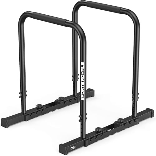 Sportsroyals Barres de Dips,Barre Parallèle de Musculation – Charge 400 kg, Sécurité Double, Hauteur Réglable 81-96 cm, Portables pour Gym Maison et Gymnastique Suédoise