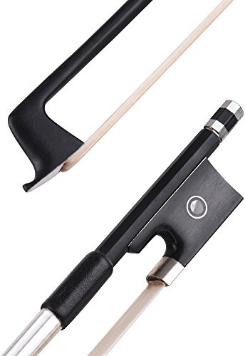 VBESTLIFE Archet de Violon en Fiber de Carbone Durable, Bâton Rond, Son Brillant, Arc de Violon 3/4 pour le Divertissement (pour 4 4 violon)