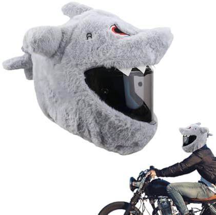 para Casco de tiburón – Divertida Cubierta Protectora de Felpa para Cascos de Moto, Aspecto Creativo de Dibujos Animados, Ajuste cómodo para Condiciones frías, Adecuado para Bicicleta, esquí