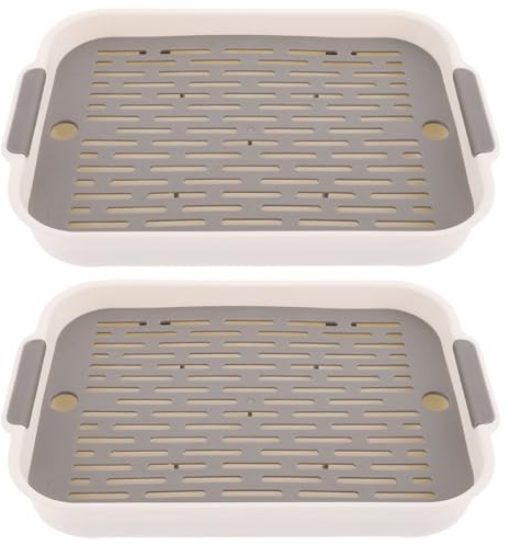 Hemobllo 2pcs Plastic Rabbit Litter Box for Small Animals, Detachable Guinea Pig and Hamster Potty Tray, Pet Toilet Basin for Rabbits and Rodents in Pale Blue