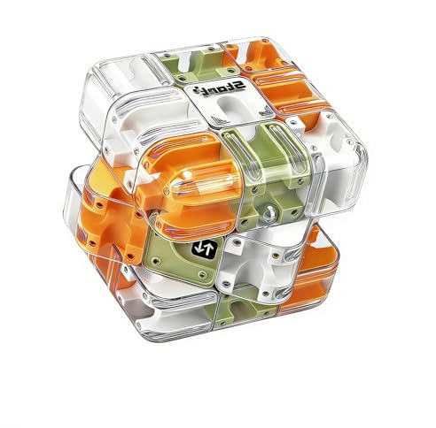 Grande Cubo Labirinto 3D,Labyrinth 3d Puzzle Maze Cube,Giocattolo Labirinto di Biglie 3D,Giocattolo Per Allenare La Consapevolezza Spaziale,Brain Training Logic Game (Arancione)