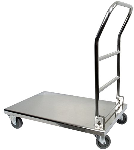 Vollum Folding Platform Trolley All Stainless Steel, 20.5 Inch x 32 Inch