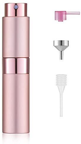 Toureal Vaporisateur de parfum rechargeable vide 8 ml, vaporisateur de parfum de voyage, pour homme et femme, flacon de voyage pour les déplacements (rose)