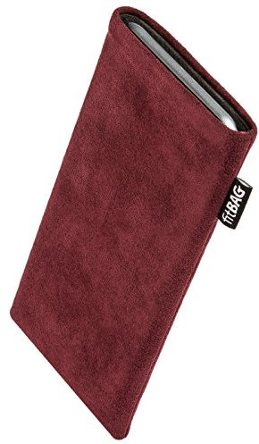 fitBAG Classic vinröd mobilväska för Apple iPhone 12 Pro Max/iPhone 13 Pro Max väska av original Alcantara med mikrofiberfoder | Fodral med rengöringsfunktion | Tillverkad i Tyskland
