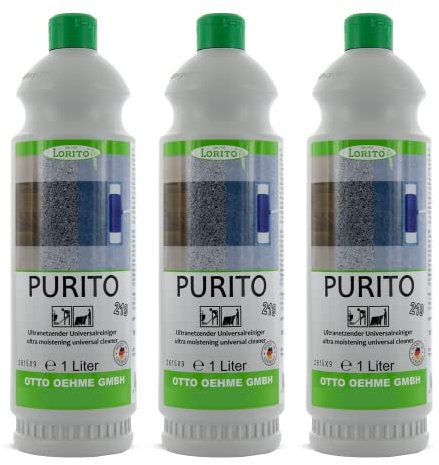 Lorito Purito ultranetzender Universalreiniger, 3x 1 Liter Konzentrat, Vinylreiniger, Bodenreiniger für wasserabweisende Beläge