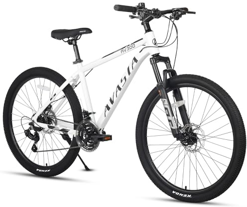 AVASTA AV300 26 Zoll Mountainbike MTB Pendlerrad Leichter Aluminiumrahmen 21 Gang Schaltung Vorderradfederung Scheibenbremsen vorne und hinten, weiß