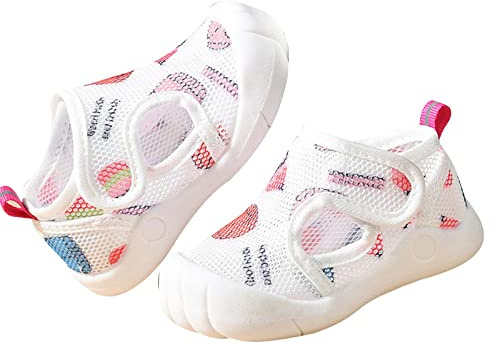 Sandali per Bambini, Scarpe Primi Passi per Bambini, Scarpe Piatte per Bambini, Scarpe da Ragazzo, Scarpe a PiediNudi, Sandali Estivi Sportivi, Sandali per Neonati, Suola Morbida, (Pink, 19 Infant)