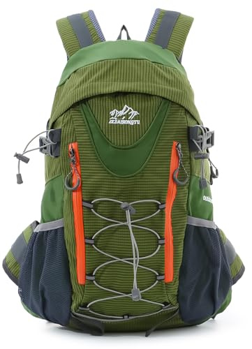 BWBIKE Zaino da Viaggio da Escursionismo 40L Verde Resistente all'acqua all'aperto Zaino da Campeggio e Trekking, Borsa da Viaggio per Uomo e Donna