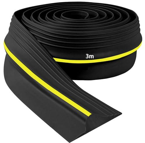 Universal Garage Door Seal Heavy Duty Weatherproof Weather Strip Garage Door Bottom Draught excluder Rubber Threshold Strip for Keeping Clean &Dry (Black, 100mm(W)*25mm(H)*3.05m(L))