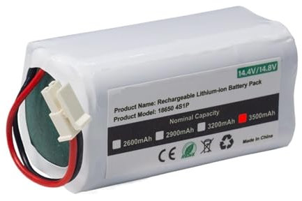 OTURLICC Kehrmaschinen-Akku, 14,8 V, 3500 mAh, Akku-Zubehör. Kompatibel mit Polaris IMO Bagotte BG800 18650. Wiederaufladbarer Akku for intelligenten Staubsauger