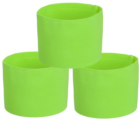 PATIKIL Banda de Capitán de Fútbol, 3 Pcs para Fútbol Banda de Capitán Elástica Bandas de Capitán Deportivas para Jóvenes Adultos Equipo de Fútbol Entrenamiento Verde Fluorescente
