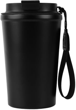kiptyg Isolerad kaffekopp, 380 ml resemugg i rostfritt stål med läckagesäkert lock – vakuum dubbelvägg termisk återanvändbar kopp för varmt kaffe, te och kalla drycker, miljövänlig kontorsmugg