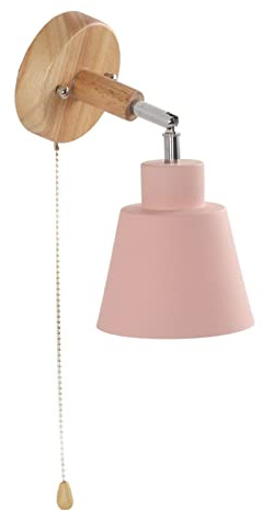 Generic Macaron Sänglampa, Platsbesparande, Rosa Lampskärm, Vägglampor för Barns Sovrum, Kontor,