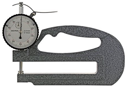 CNC QUALITÄT Appareil de mesure d'épaisseur avec levier de levage et surface de mesure bombée - Plage de mesure : 10 mm.